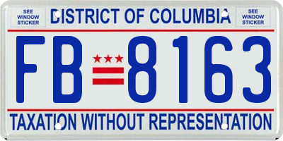 DC license plate FB8163