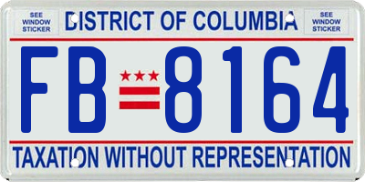 DC license plate FB8164