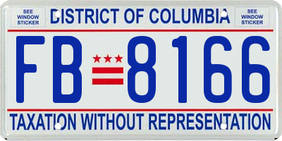 DC license plate FB8166