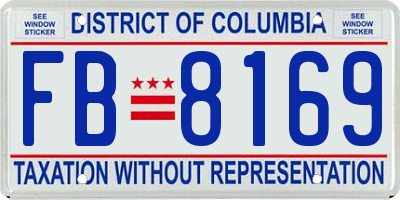 DC license plate FB8169