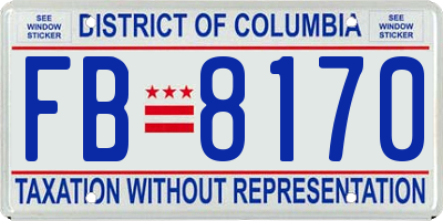 DC license plate FB8170