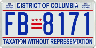 DC license plate FB8171