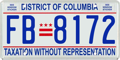 DC license plate FB8172