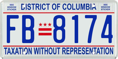 DC license plate FB8174