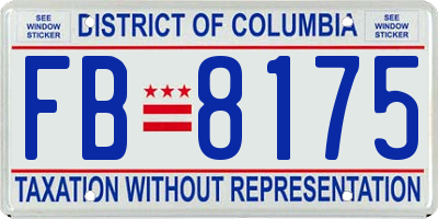 DC license plate FB8175