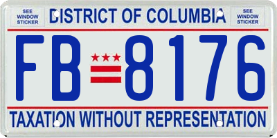 DC license plate FB8176