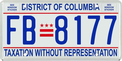 DC license plate FB8177