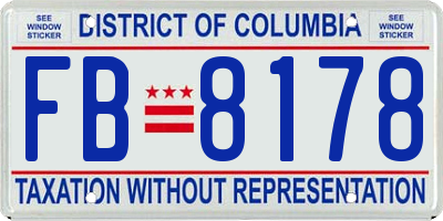 DC license plate FB8178