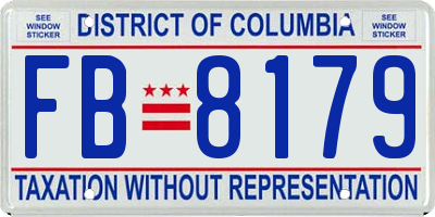 DC license plate FB8179