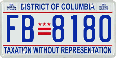 DC license plate FB8180