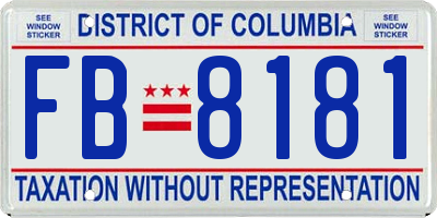 DC license plate FB8181