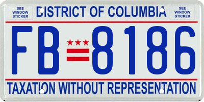 DC license plate FB8186