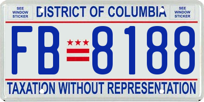 DC license plate FB8188