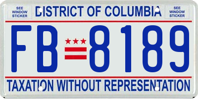 DC license plate FB8189