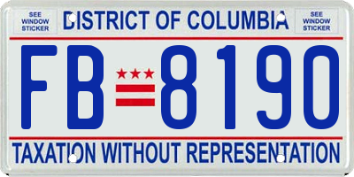 DC license plate FB8190