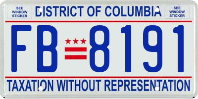 DC license plate FB8191