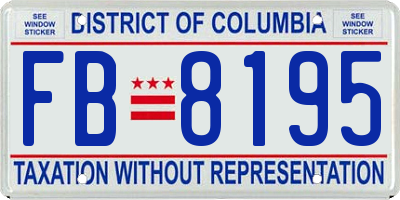 DC license plate FB8195