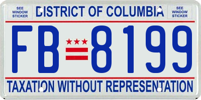 DC license plate FB8199