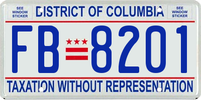 DC license plate FB8201