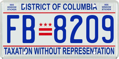 DC license plate FB8209