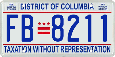 DC license plate FB8211