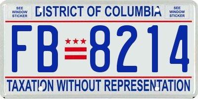 DC license plate FB8214