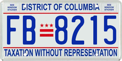 DC license plate FB8215