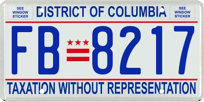 DC license plate FB8217