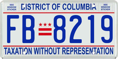 DC license plate FB8219