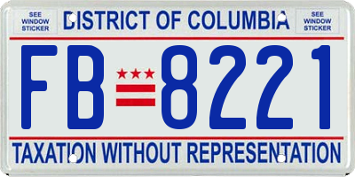 DC license plate FB8221