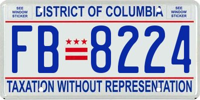 DC license plate FB8224