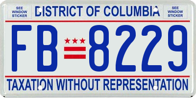 DC license plate FB8229