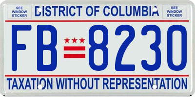 DC license plate FB8230