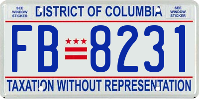 DC license plate FB8231