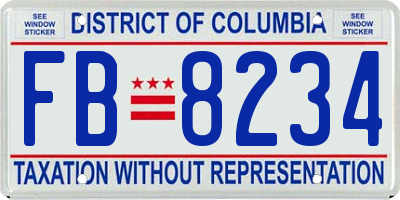 DC license plate FB8234