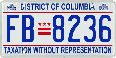 DC license plate FB8236