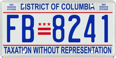 DC license plate FB8241