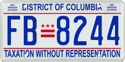 DC license plate FB8244