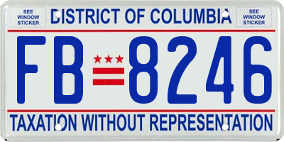 DC license plate FB8246