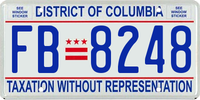 DC license plate FB8248