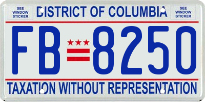 DC license plate FB8250