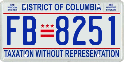 DC license plate FB8251