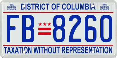 DC license plate FB8260