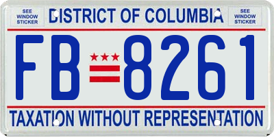 DC license plate FB8261