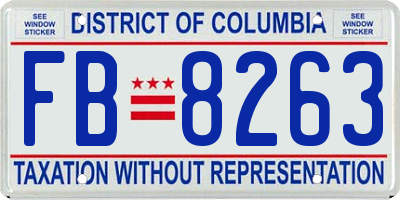 DC license plate FB8263