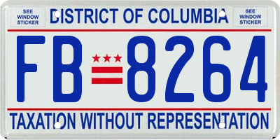 DC license plate FB8264