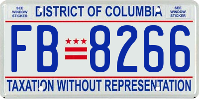 DC license plate FB8266