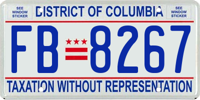 DC license plate FB8267