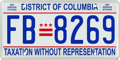 DC license plate FB8269