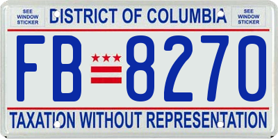 DC license plate FB8270